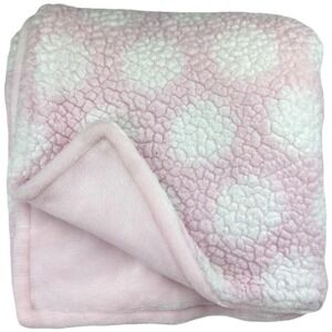 Little Beginnings Pink White Polka Dot Sherpa Plush Baby Girl Blanket Lovey